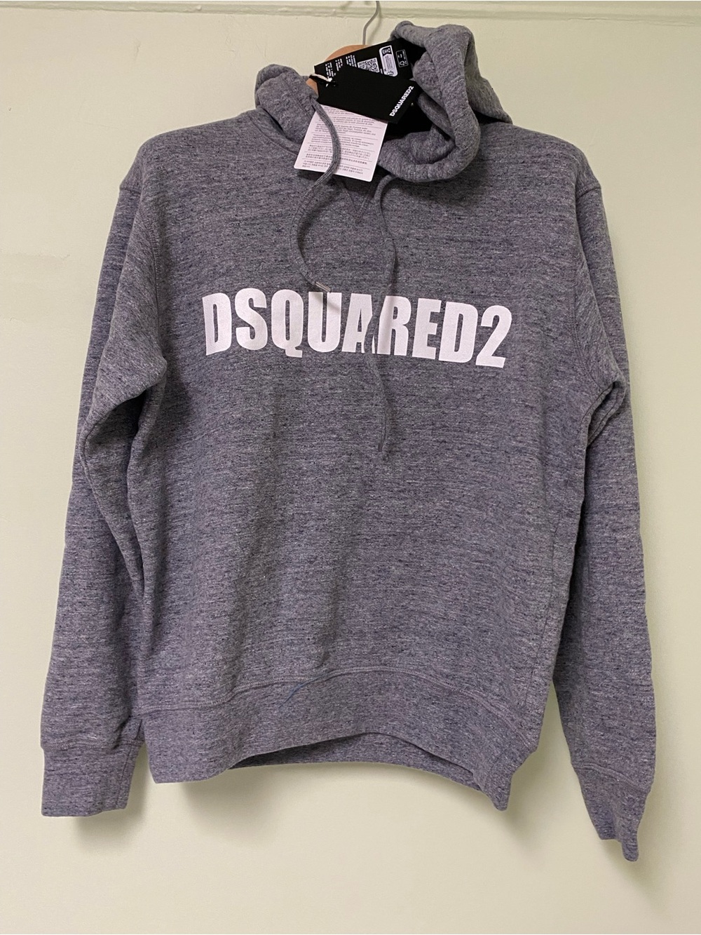DSQUARED2 Heather Gray Logo Pullover Hoodie